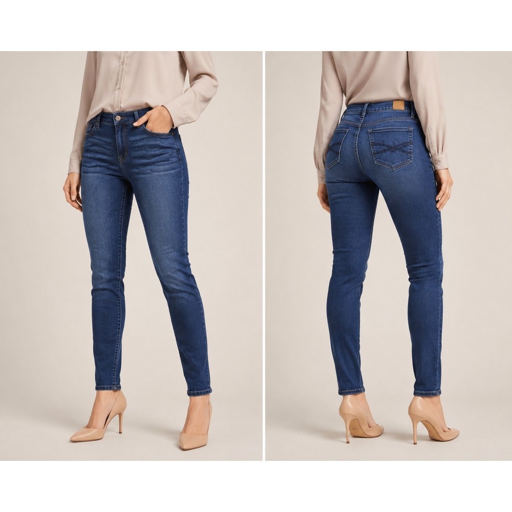 Women's High Waisted Jegging Jeans Size 12 Blue Stretch Skinny‎ Denim